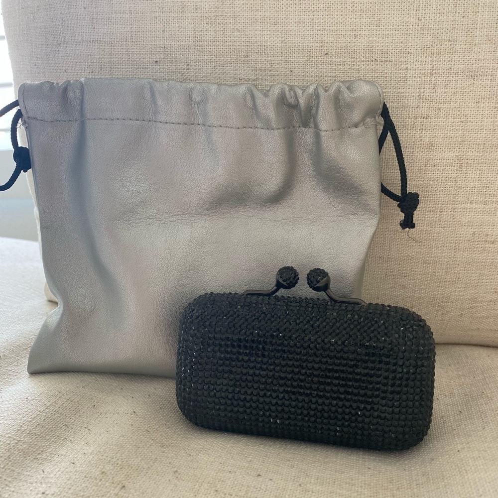 black beaded mini evening clutch